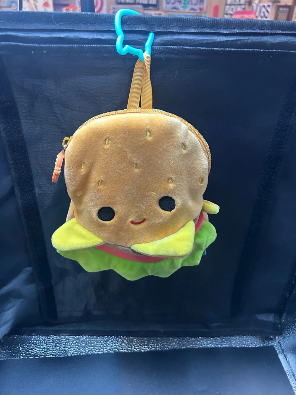 Squishmallows Brown Green Yellow Burger Plush Kids Backpack
